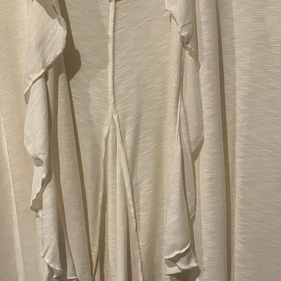 French Laundry Cream Lightweight Ruffle Cardigan Large - Picture 10 of 10